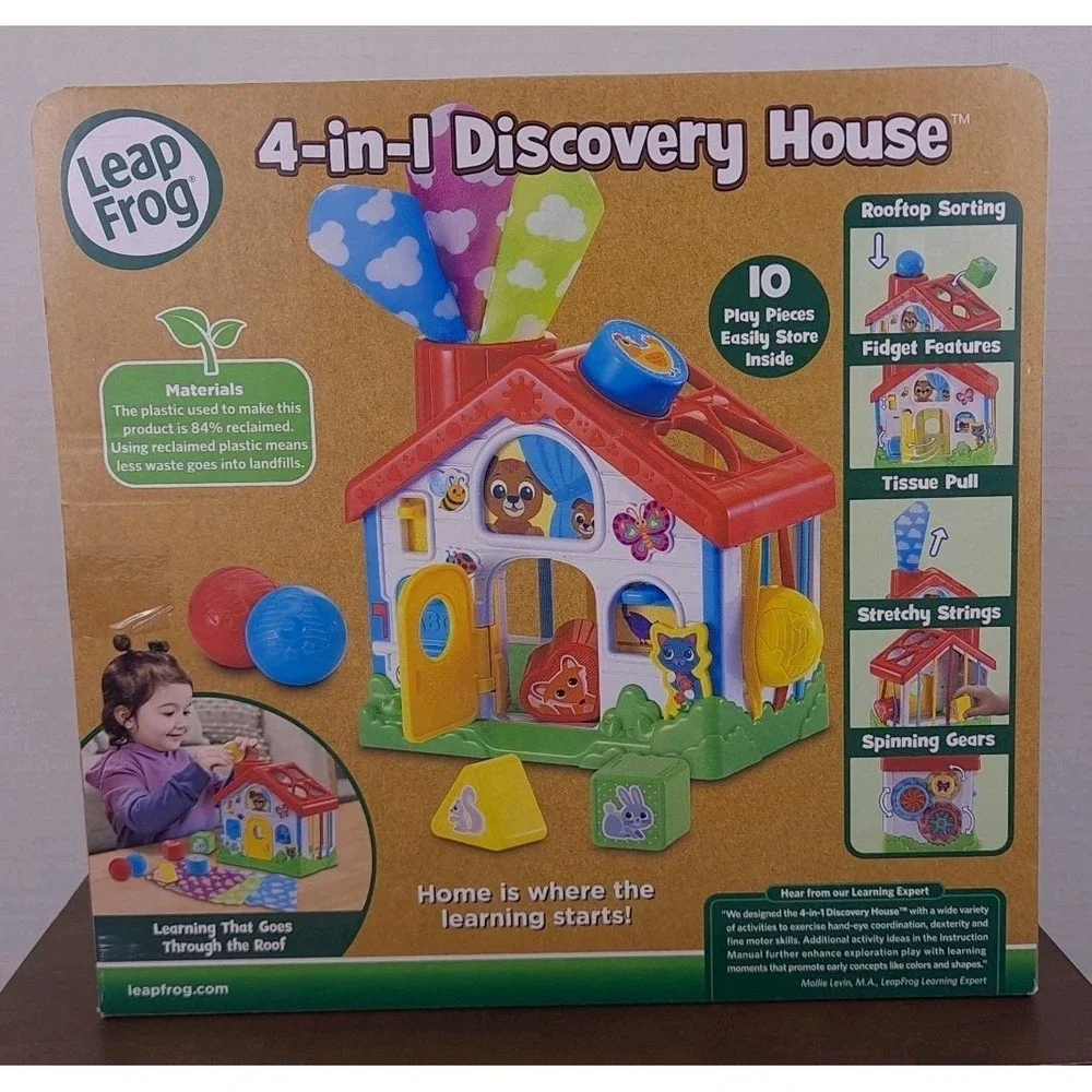 LeapFrog 4-in-1‎ Discovery House Learning Toy Interactive Lights Sounds NEW
